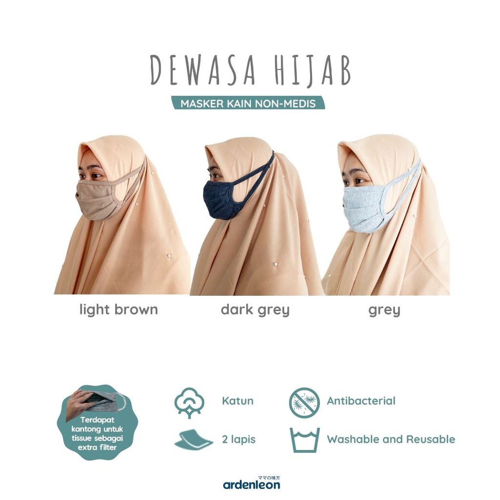 

ARDENLEON Masker Katun Hijab Non-Medis