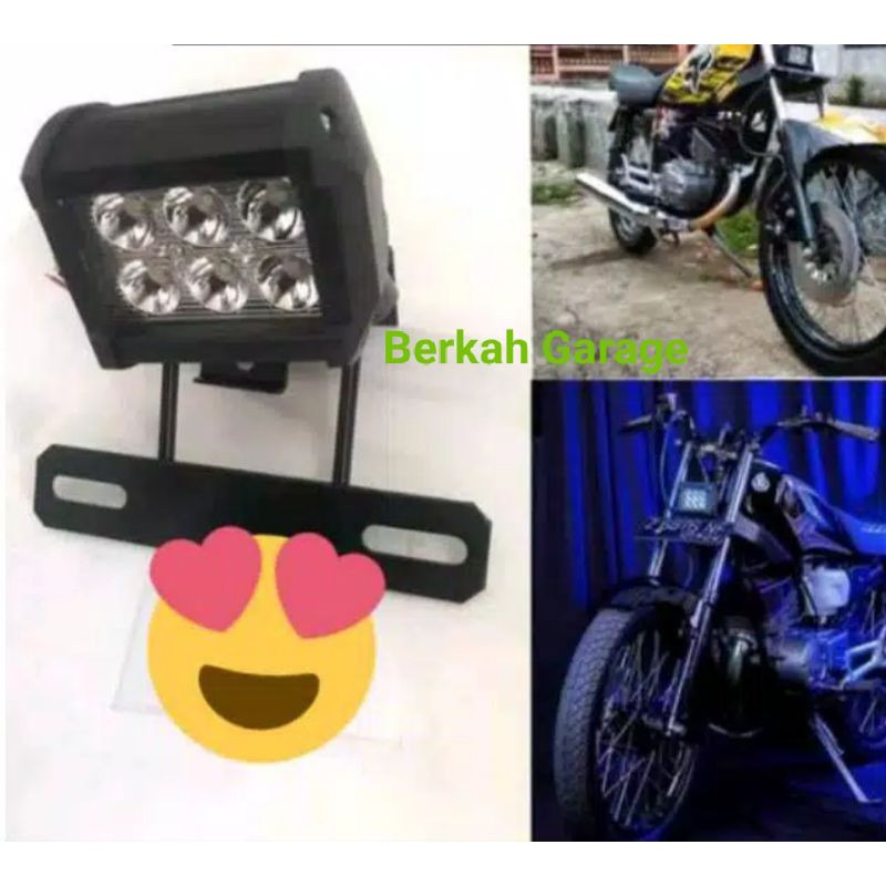 Lampu LED 6 Mata - Cree 6 Led Plus Breket Rx-King Byson Vixion Model Bandungan Harga Sepasang