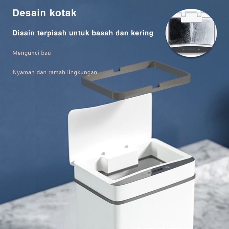 Kadonio Tempat Sampah Otomatis Sensor Infrared Kapasitas Besar Smart Trash Can waterproof Sampah Otomatis Cerdas