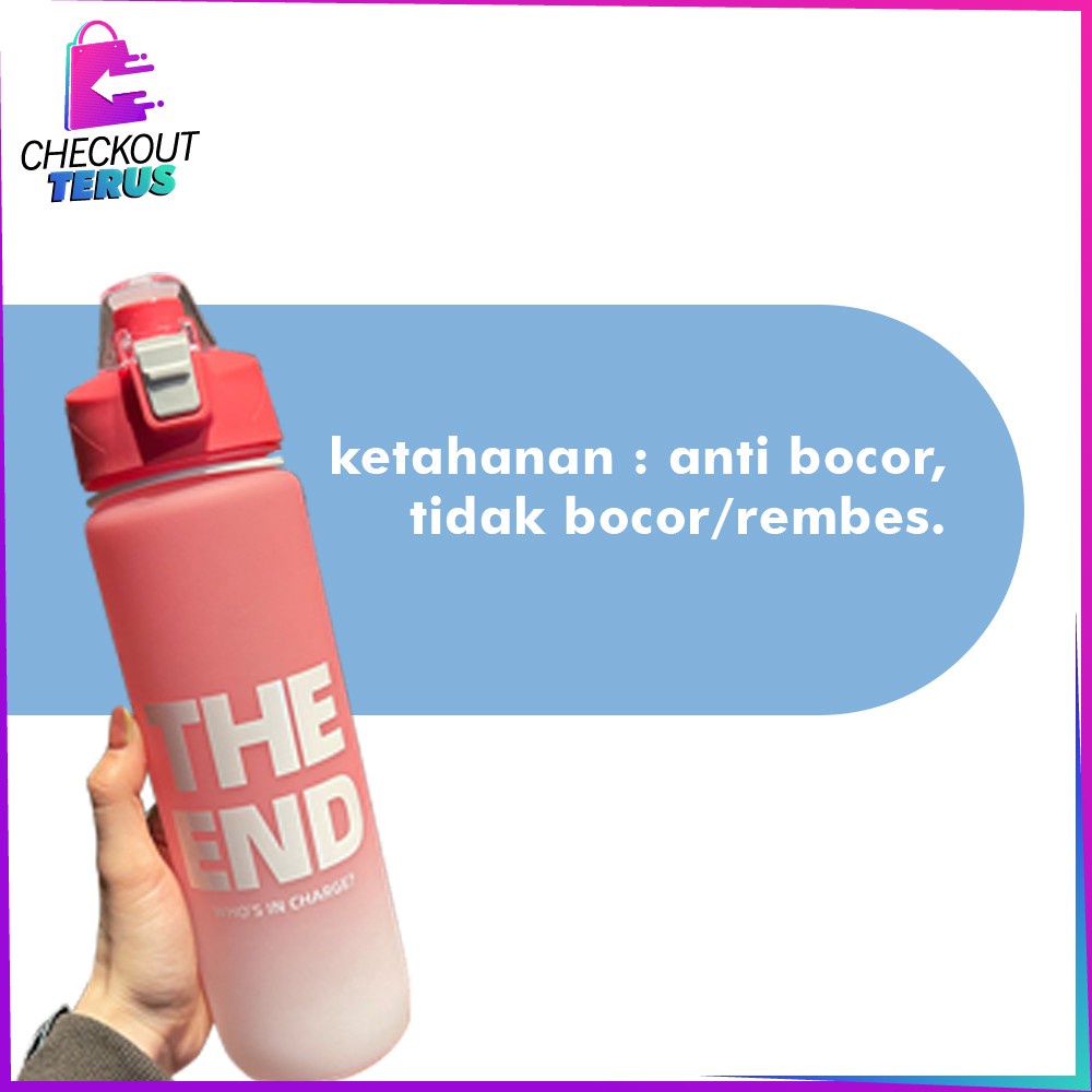 CT C580 C588 Bottle Botol Minum Tumblr Air 1 Liter Botol MinumTumbler Olahraga Botol Motivasi dengan Tutup Flip