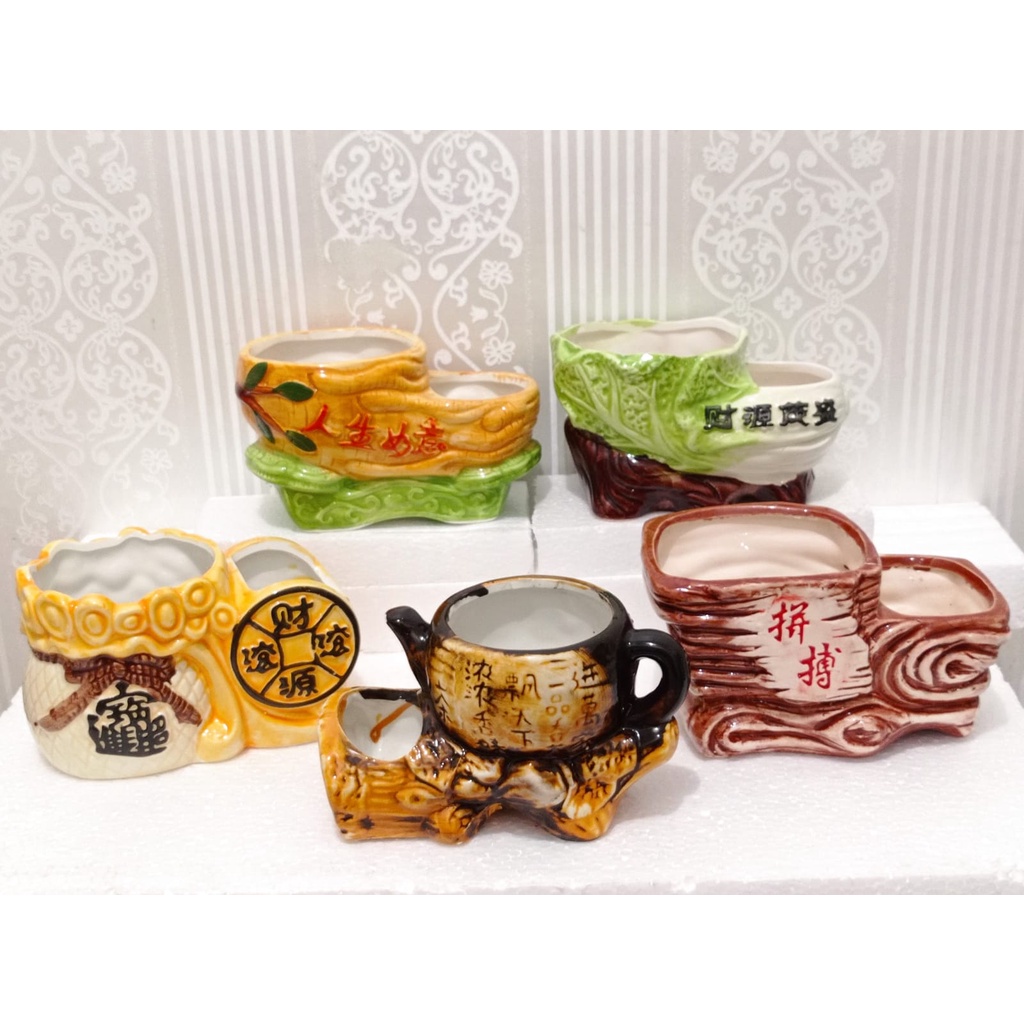 Pot Keramik Oriental / Pot Bonsai / Pot Sukulen Kaktus