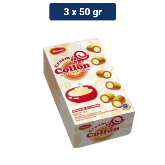 

Monde Collon Biskuit Krim Vanilla 50 gr x 3 Pcs