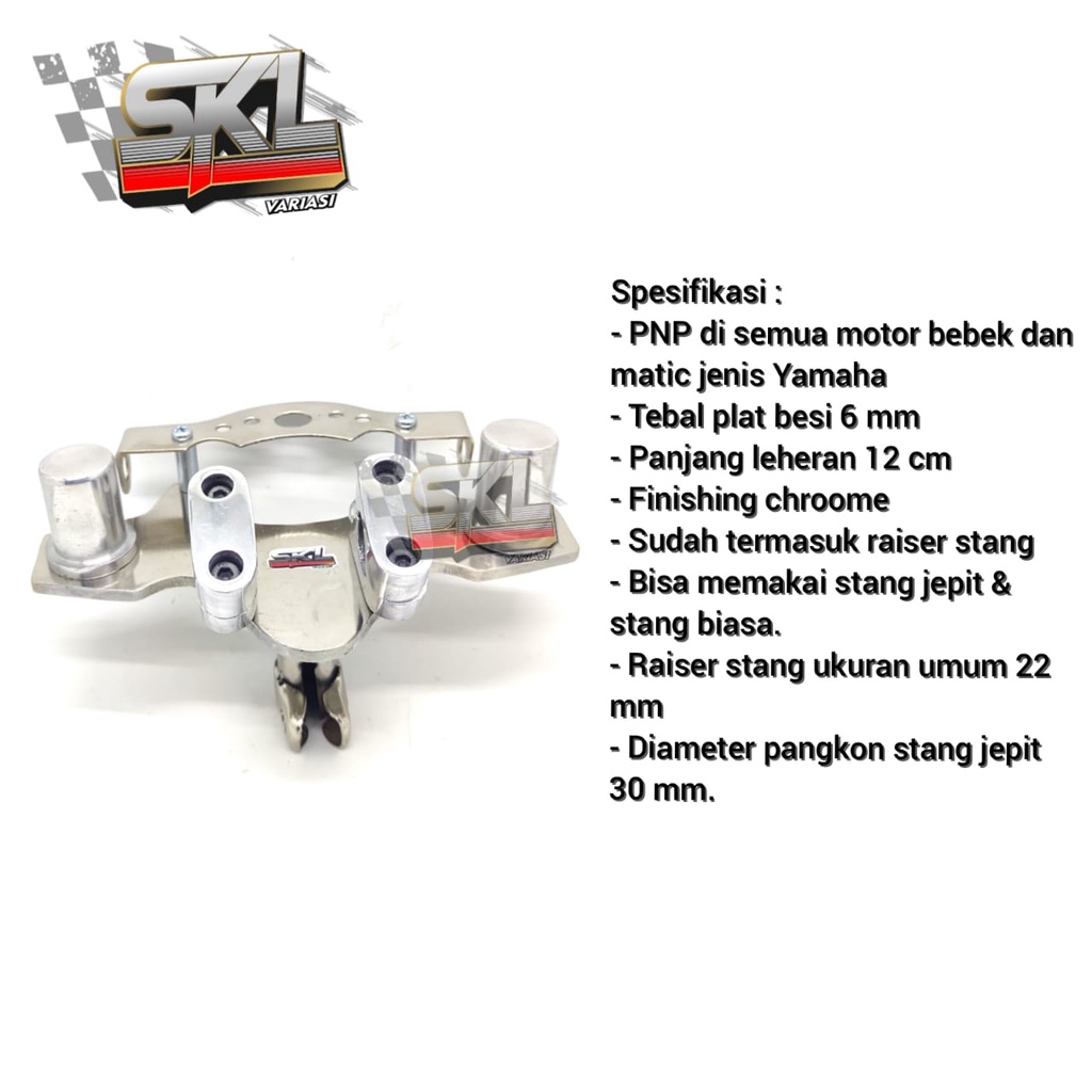 Adaptor Dudukan Stang Motor Matic Bebek Yamaha Mio S Z M3 All New Soul GT Fino Jupiter Z Mx Xeon Gear 125 FreeGo S ABS Fazzio Hybrid X-Ride Model Stir Setang Trail Trondol Drag Racing Road Race Stang RZR Supermoto