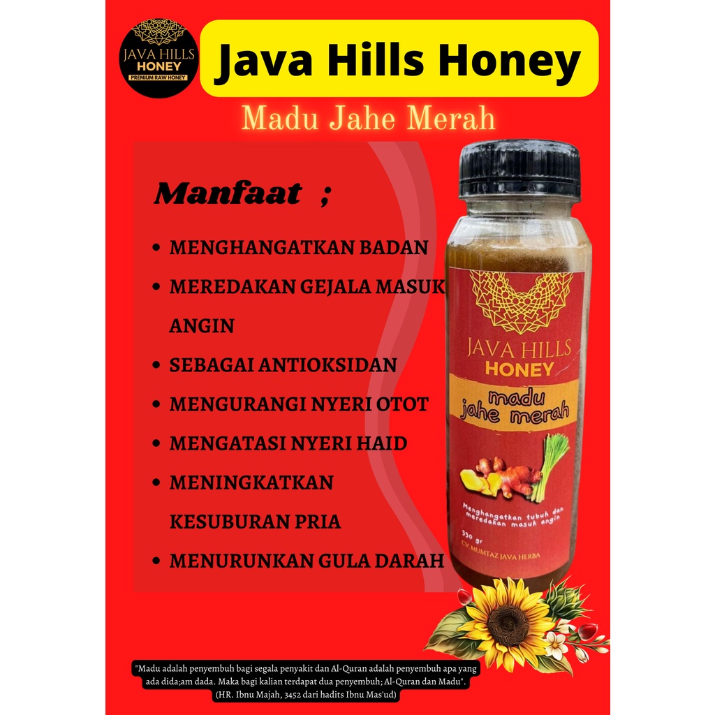 

Madu Murni 100% Jahe Merah Row Honey Herbal Mumtaz Java Hills Premium