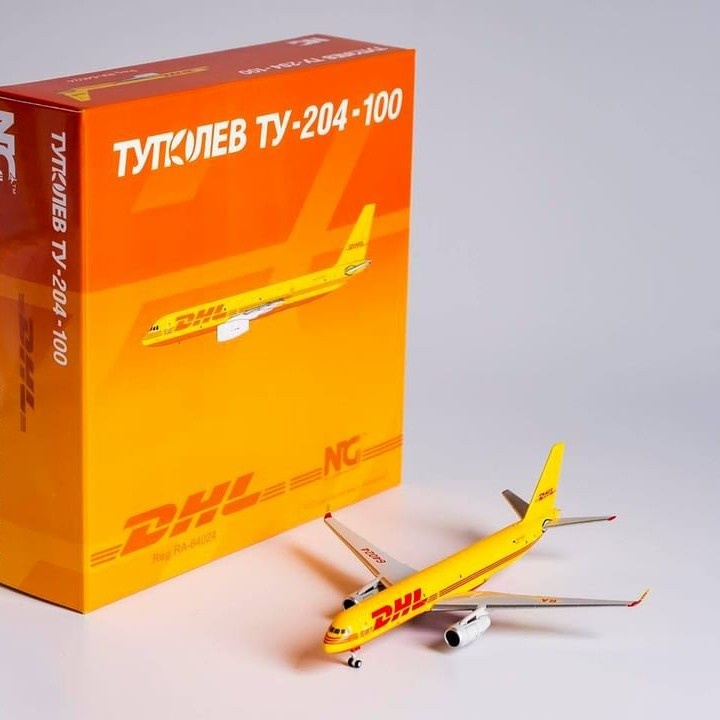Diecast DHL Tupolev Tu-204 RA-64024 NG Model 1:400