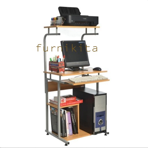 PRODUK LARIS MEJA KOMPUTER MURAH RAK KOMPUTER MURAH RANGKA BESI HUGA 905 - Hitam PALING MURAH