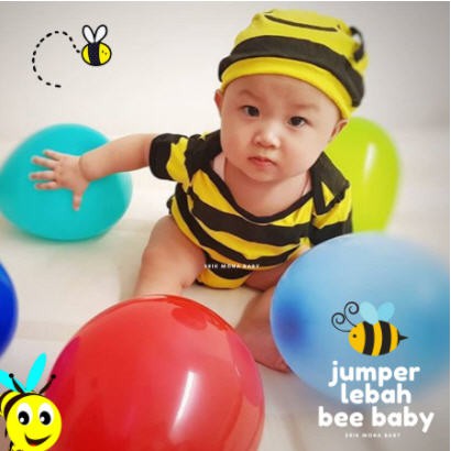 Baju Bayi Laki Laki Perempuan Jumper Kostum Bayi Lucu  - Lebah Bee