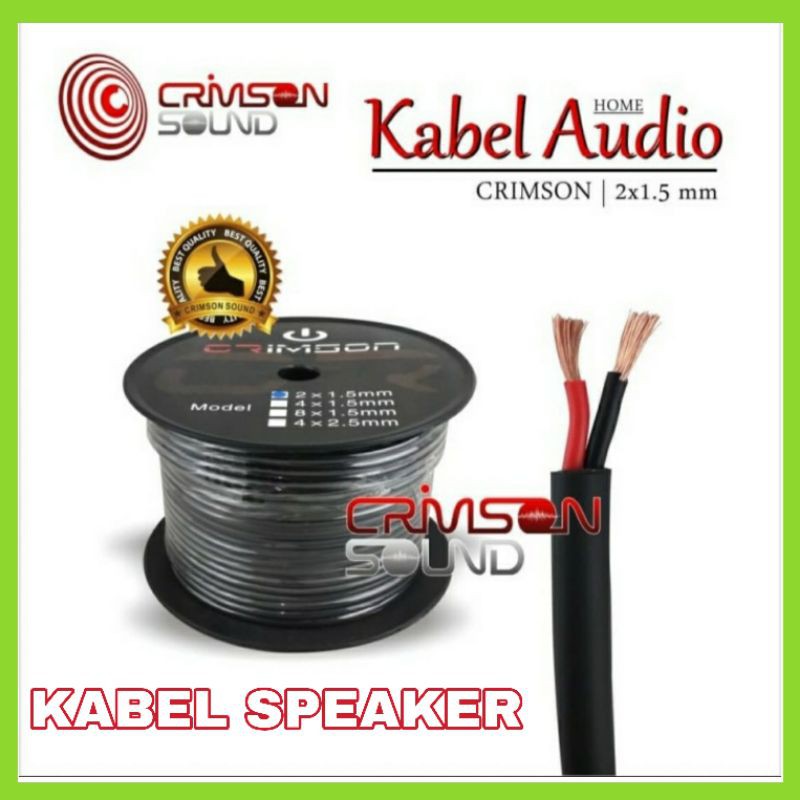 Kabel Speaker 2X1.5mm Kabel Speaker 1 Roll 100 Meter Crimson