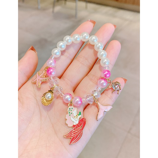 LRC Gelang Tangan Fashion Crystal Beaded Flower Animal And Fruit Childrens P2658X