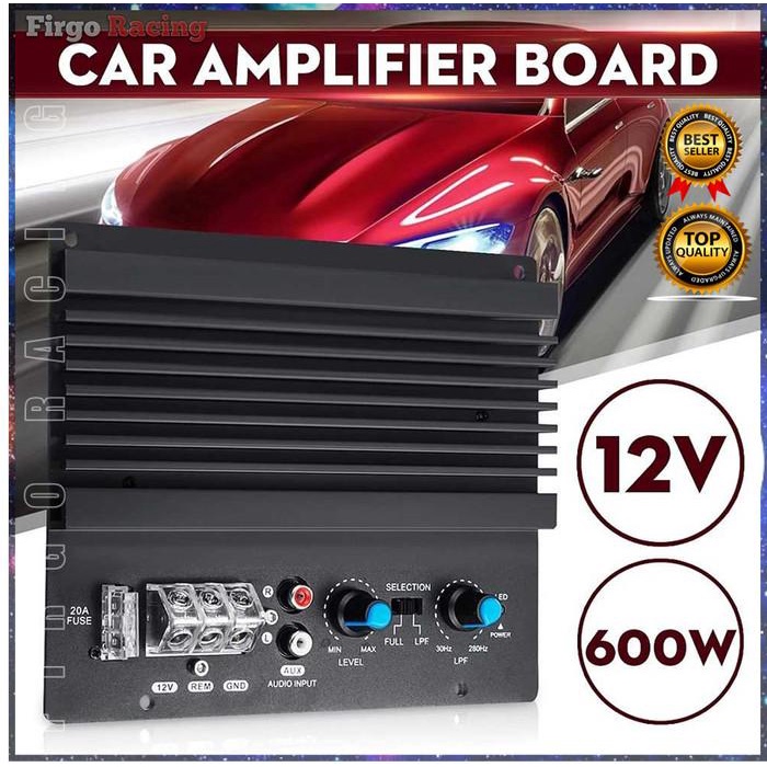 Kit Power Ampli Mobil Bass Subwoofer 600W Mono 12Vdc