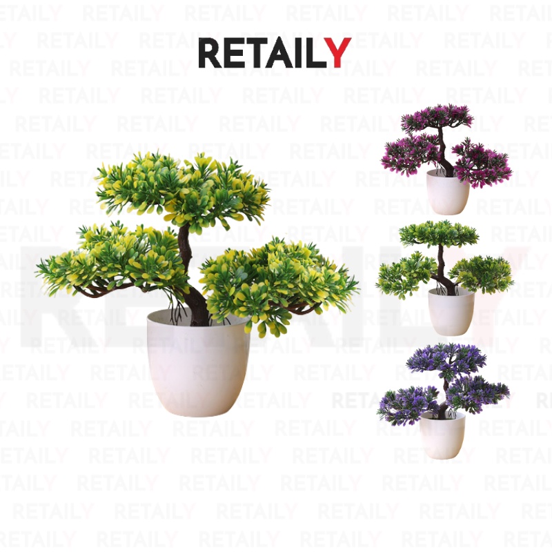 Retaily PT28 Tanaman Bunga Bonsai Plastik Dekorasi Rumah Pot Tanaman Bunga Hias Bongsai Artificial Flower Decoration