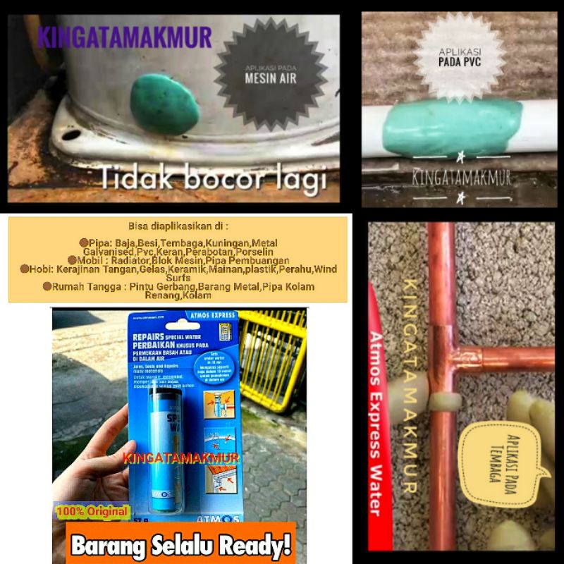 Lem penambal bocor 57gr lem pipa,mesin air,blok mesin ATMOS UNDERWATER