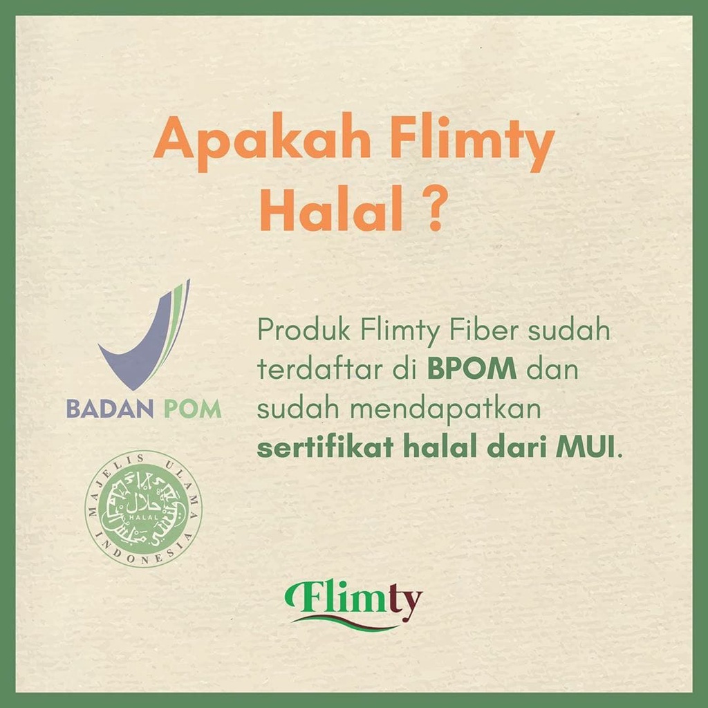 FLIMTY FIBER DRINK SUPLEMEN Diet Pelangsing dan Detox Halal dan BPOM