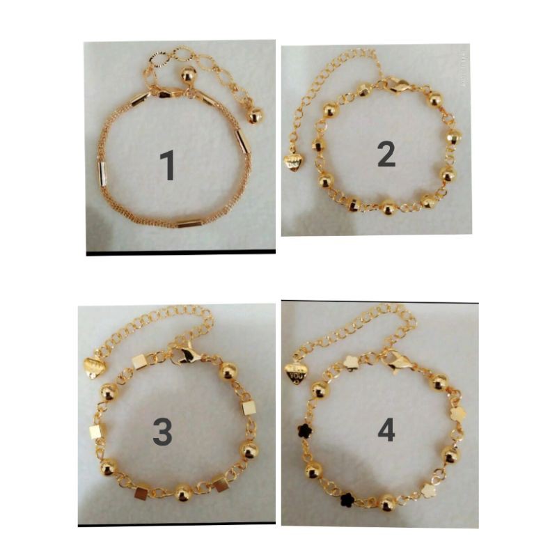 gelang tangan wanita rante random simple elegant perhiasan wanita gold 18k