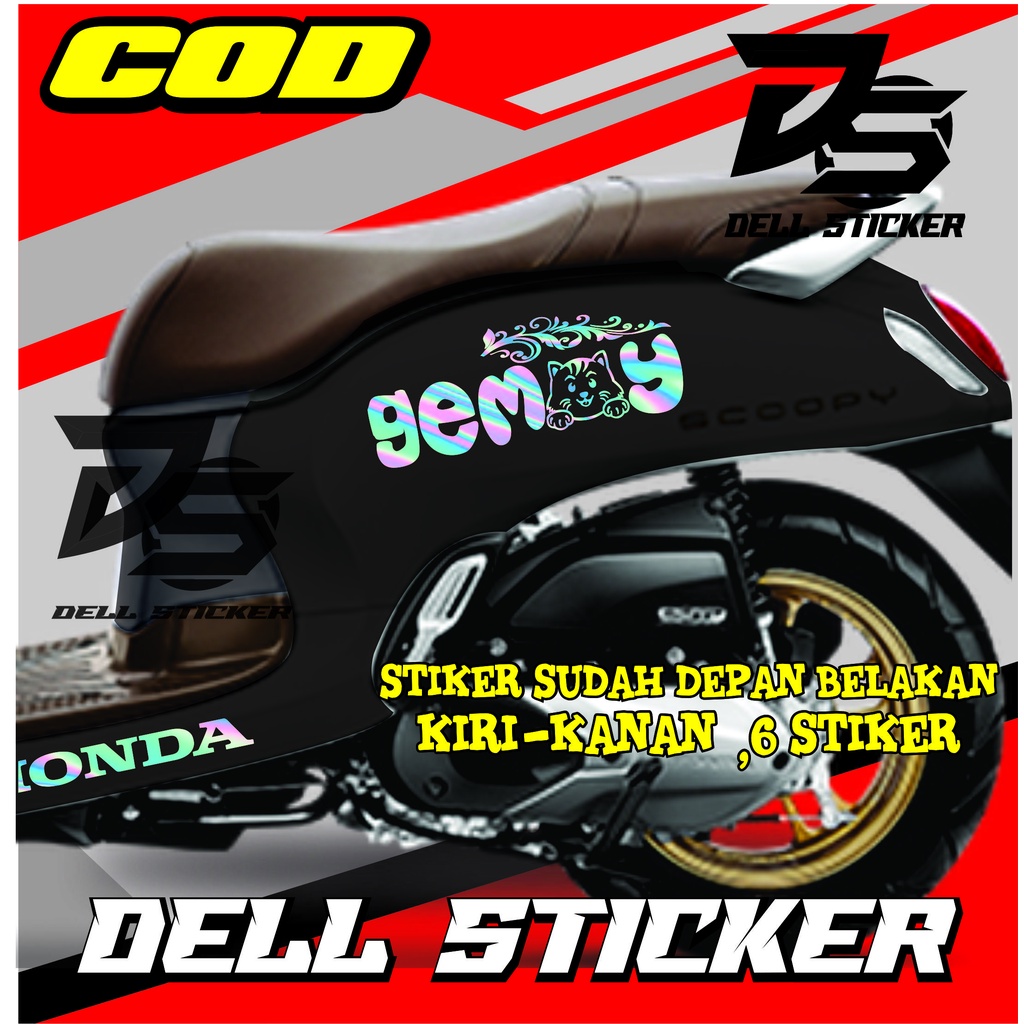 Stiker Scoopy GEMOY KUCING LUCU / Cutting Cticker Scoopy / Cutting Striping Scoopy PRESTIGE / ALL SC