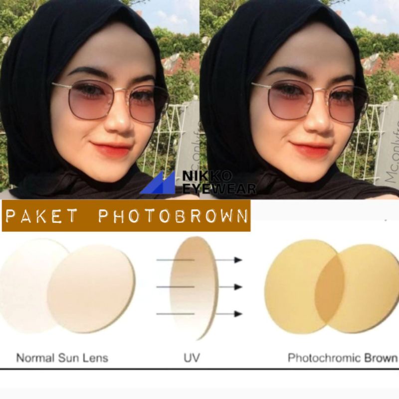 Kacamata 8261, Gratis Lensa Photobrown, Gratis Lensa Minus