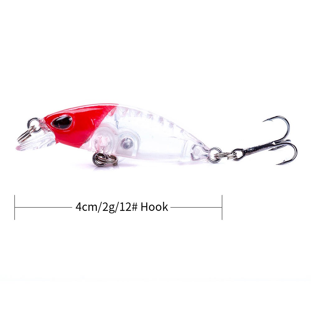 HENGJIA 6pcs 4cm/2g Mini Minnow Crankbait Umpan Pancing Swimbait Slowsinking Ikan Bait Bass Kail