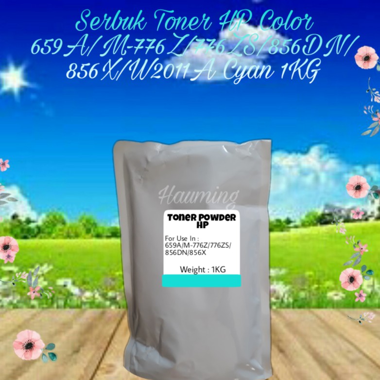 Serbuk Toner Powder Refill Color HP 659A M776 M856 M776ZS M856DN M856X W2011A Cyan 1kg