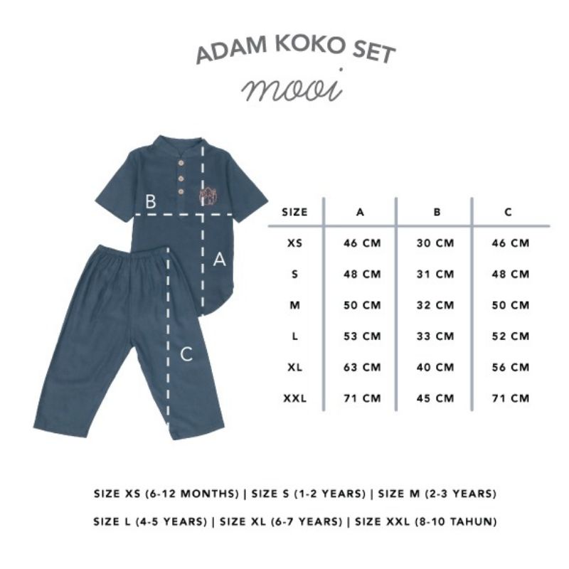 Mooi KoKo Adam set/Set Muslim Anak