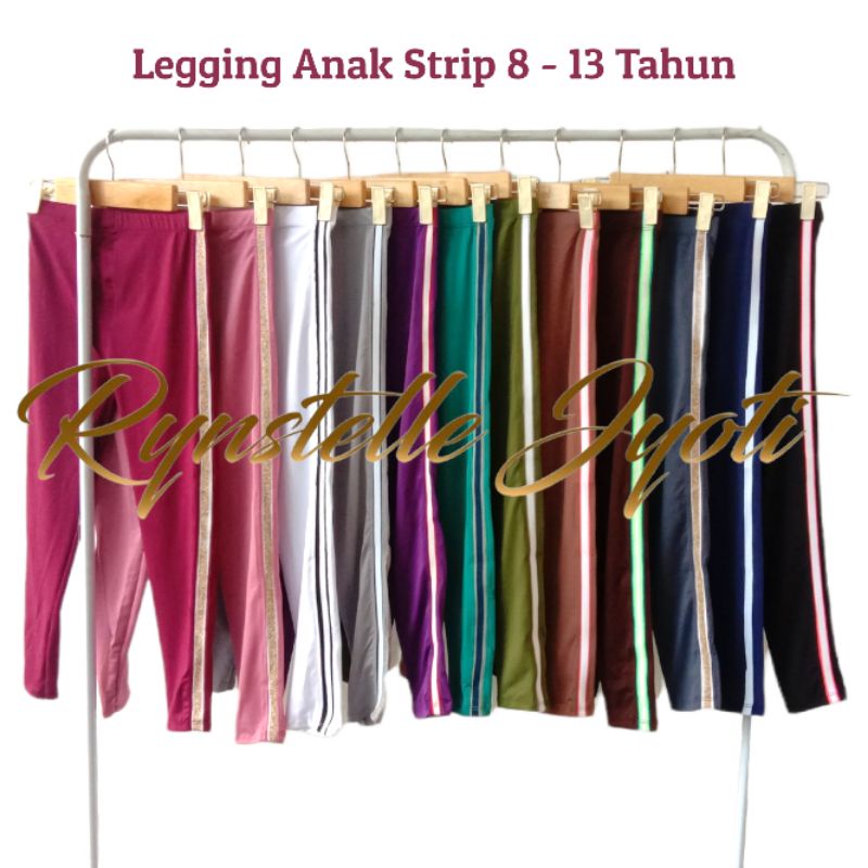 Legging Anak Strip usia 8 - 13 tahun / legging anak Perempuan