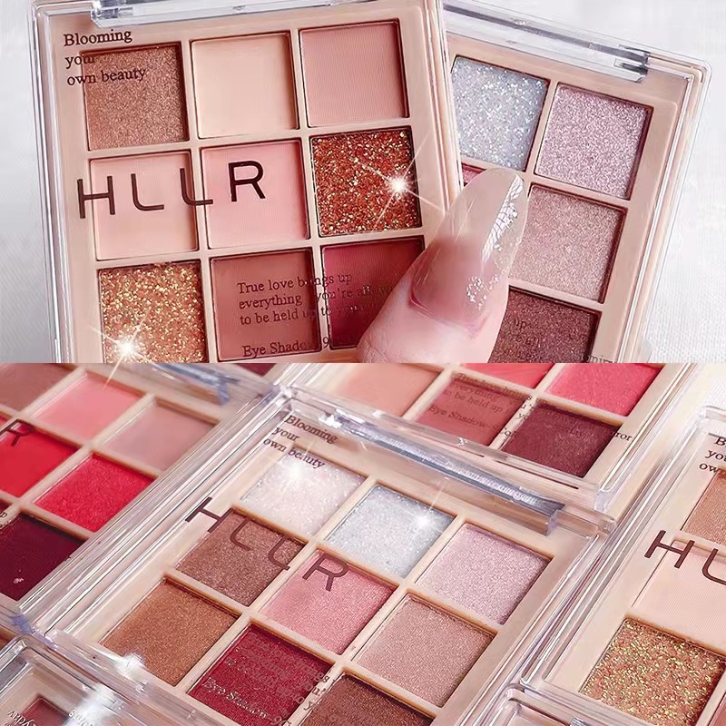 Korean Eyeshadow Palette HLLR Eyeshadow Murah Matte Eyeshadow Palet 9 Warna Waterproof