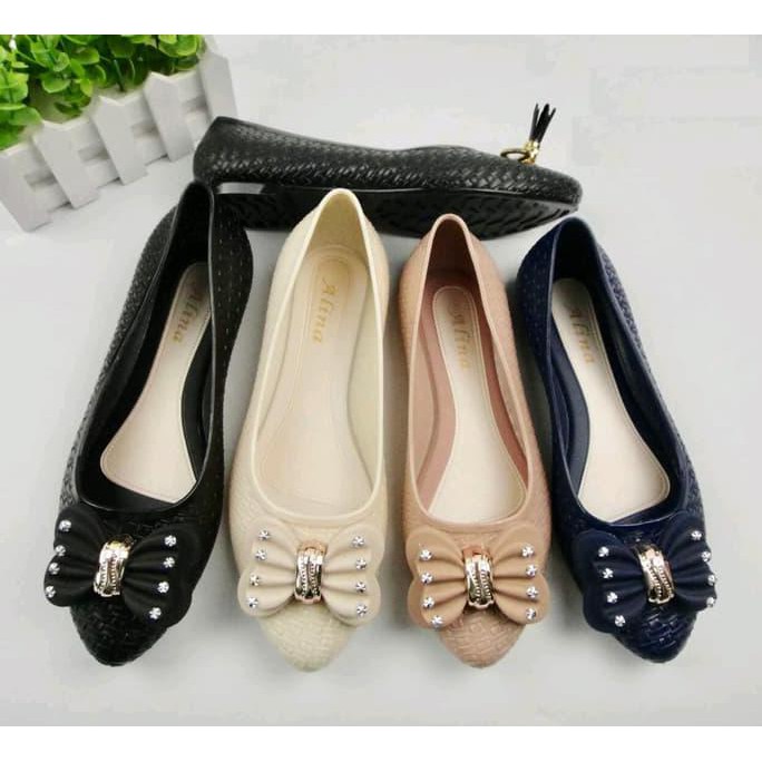 Diskon Jelly Shoes 03 - Flat Shoes - Sepatu Kerja Wanita - Sepatu Murah - Hitam, 37 Terbaru