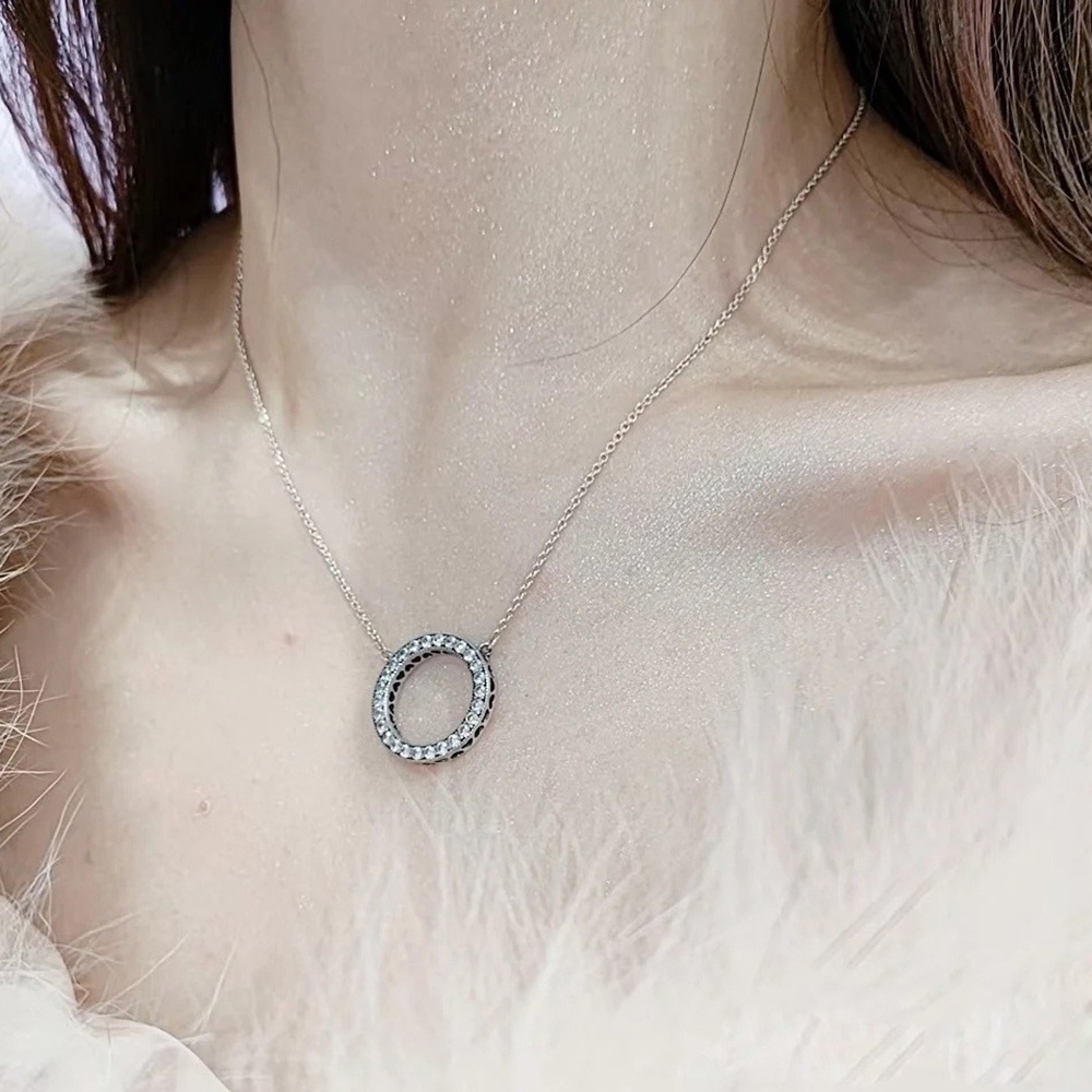 【COD Tangding】Ot Kalung Choker Rantai Liontin Cincin Ganda Hias Berlian Untuk Wanita