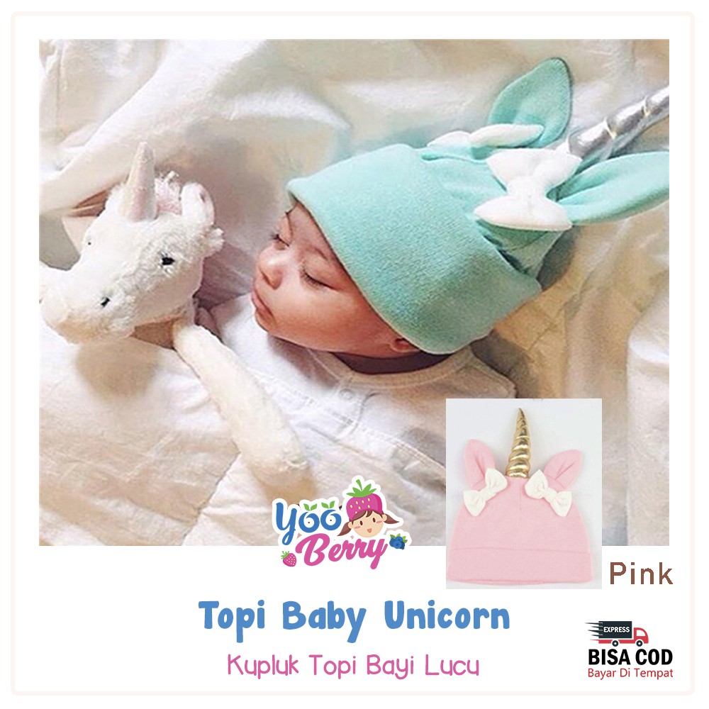 Berry Mart Topi Kupluk Bayi Impor Baby Unicorn Hat Lucu Aksesoris Baju Bayi Berry Mart