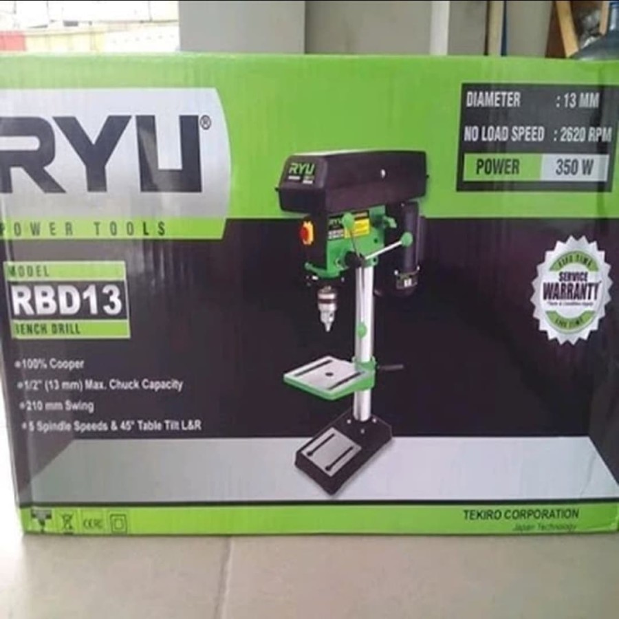 Mesin Bor Duduk Merk RYU 13 mm Bench Drill RBD 13