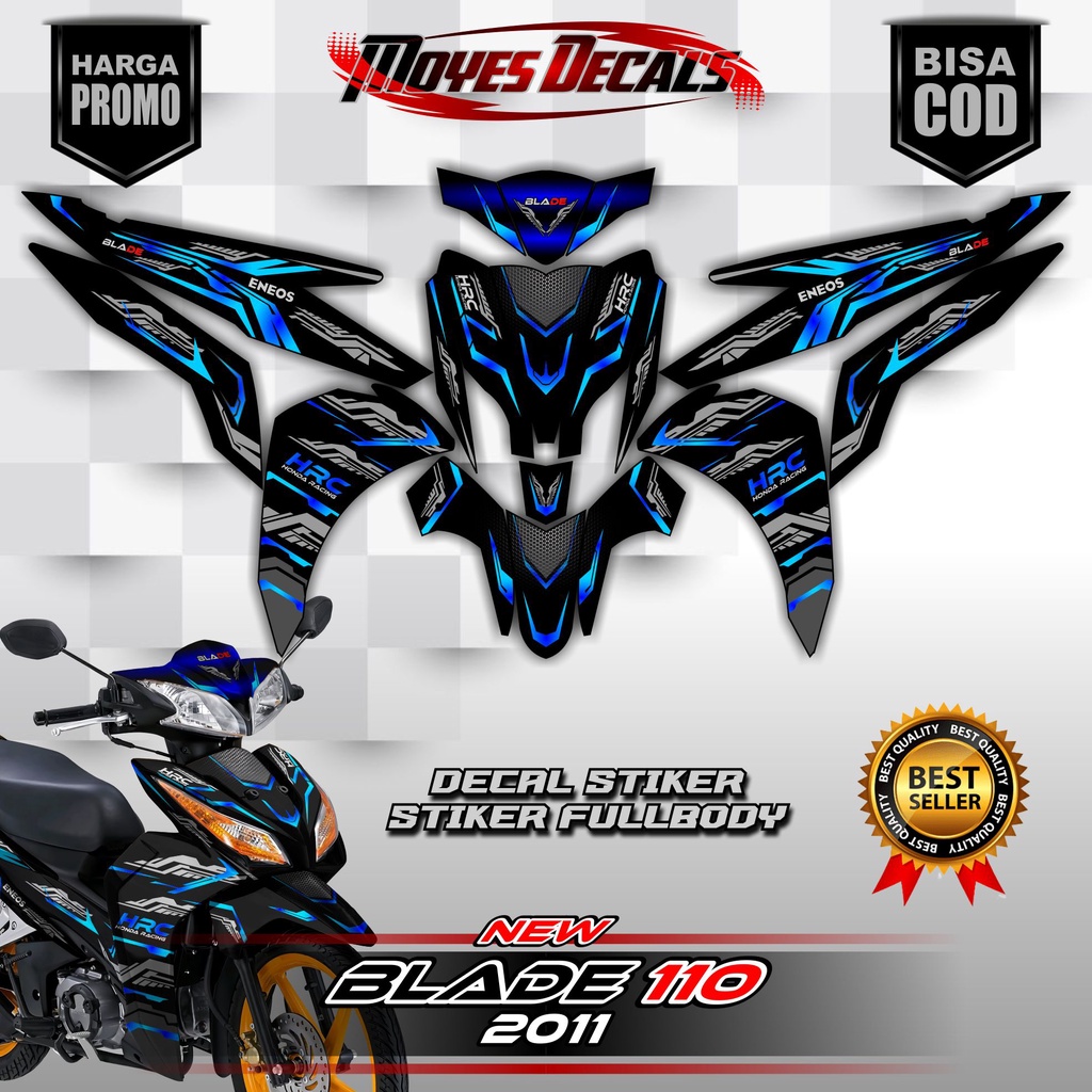 Decal Stiker Blade 110 Variasi Full Body Honda Blade 110 new/sticker blade full body/decal sticker h