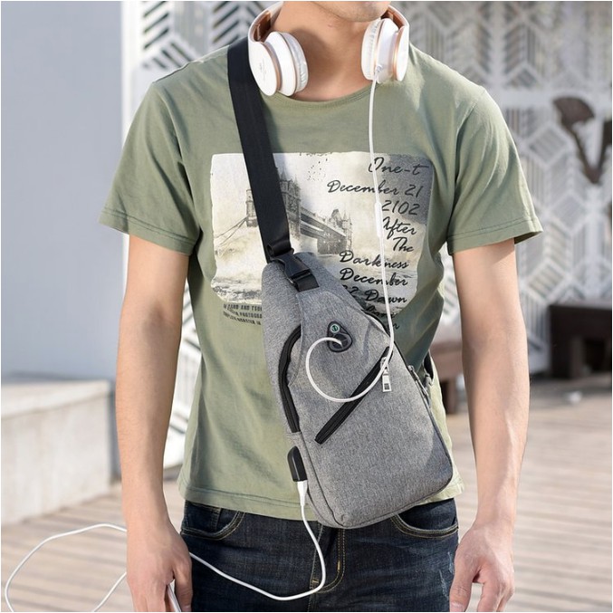 WYK34 SALE Tas Selempang Charge USB dan Earphone Intelligent Package Diskon TKM