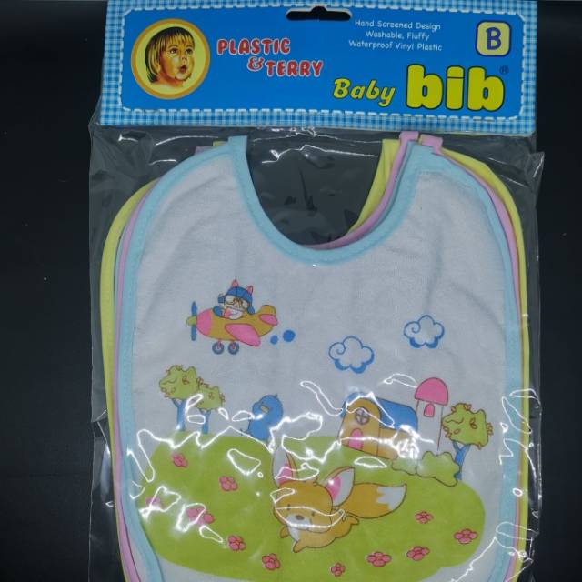 6 pcs Celemek bayi Baby Bib plastic and terry