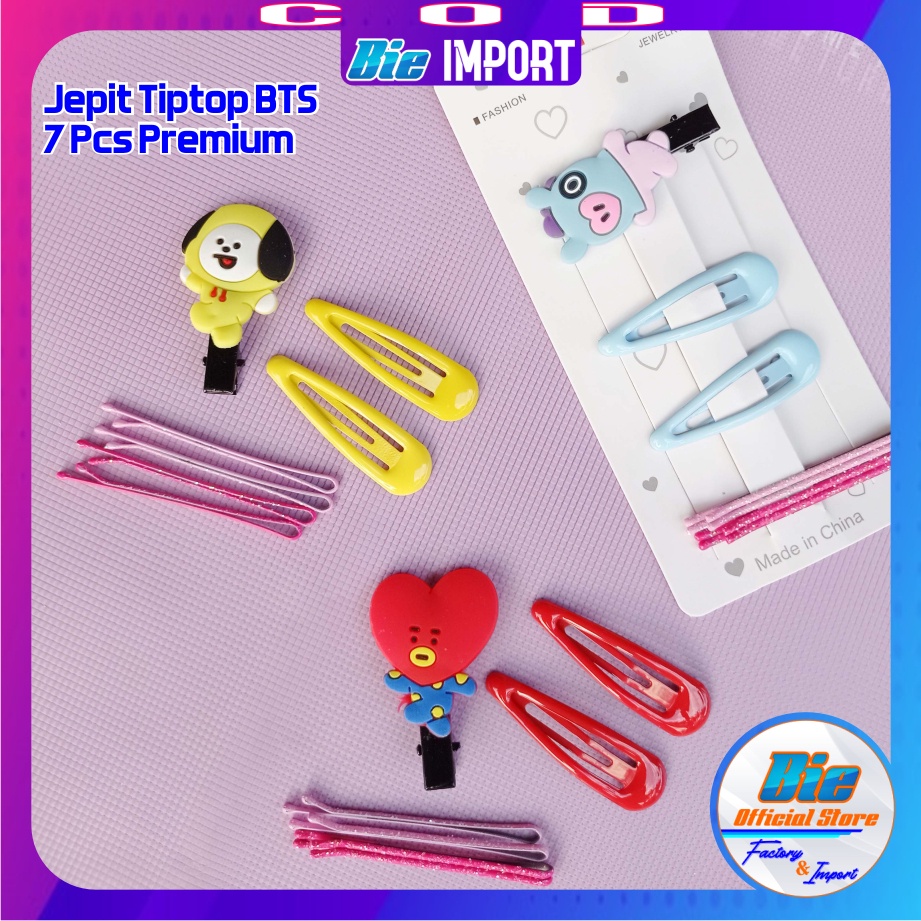 7 Pcs Jepit Rambut BTS Korea Premium Impor Best Seller