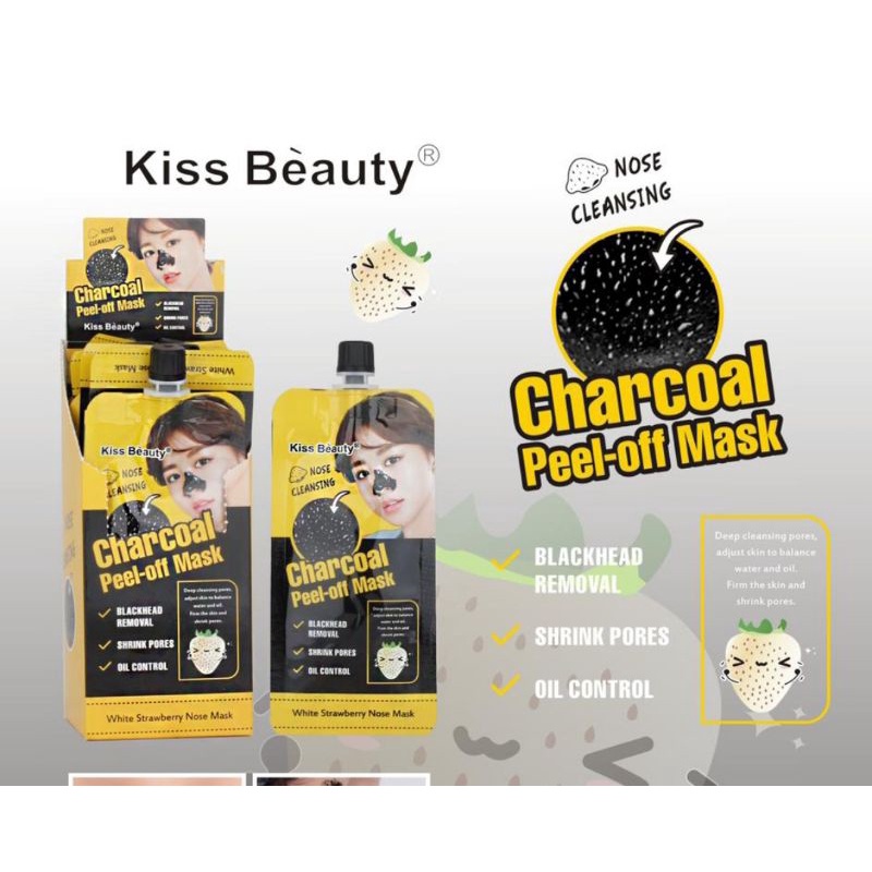 ECER MASKER KOMEDO | MASKER KISS BEAUTY |MASKER SASET PEEL OF MASK CHARCOAL NO.1088-03 | 1089-03