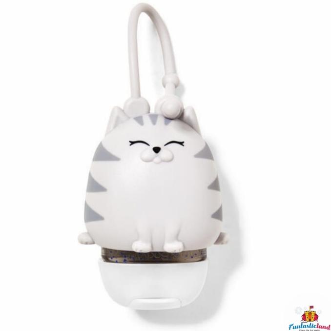 Bath & Body Works / BBW PocketBac Hand Sanitizer Holder - Striped cat