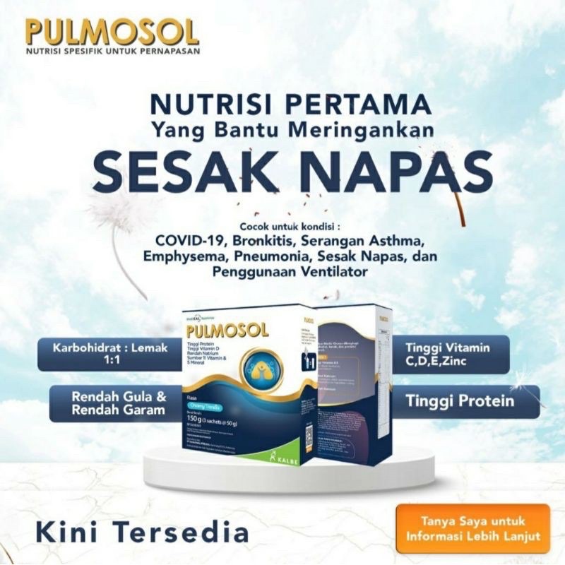 PULMOSOL 150gr Nutrisi Susu Untuk penderita Gangguan Pernafasan PPOK PROMO