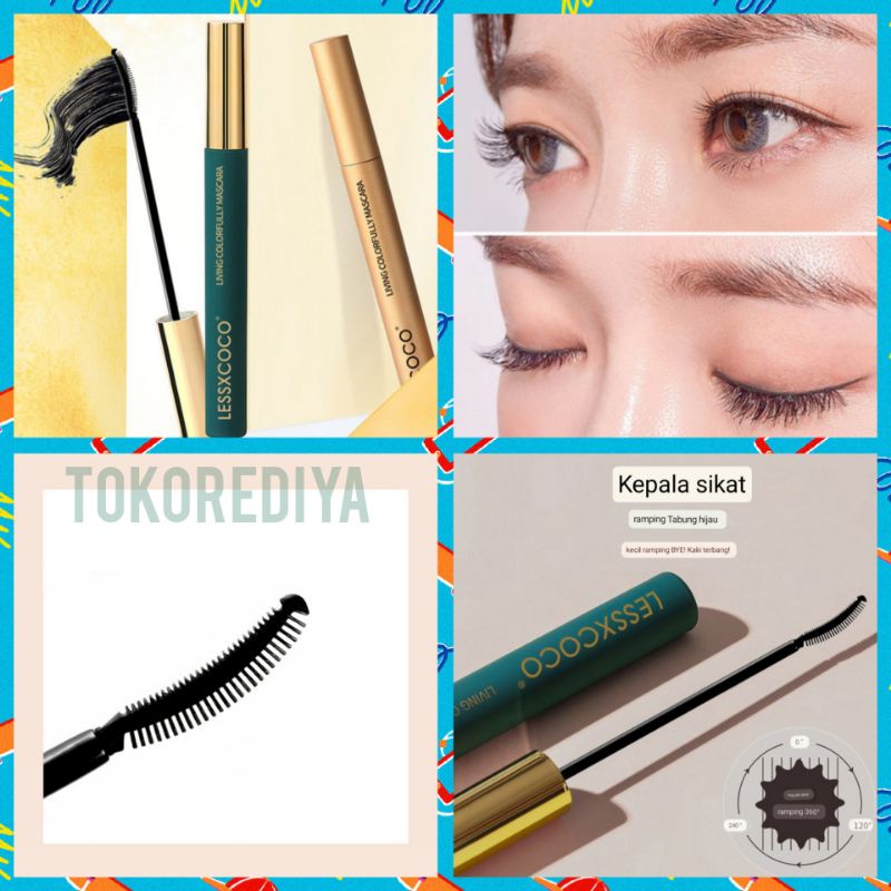 Lessxcoco Mascara Waterproof Living Colorfully Kosmetik Mata Tahan Lama Maskara Penebal Pelebat Alis Dan Bulu Mata Original 3g