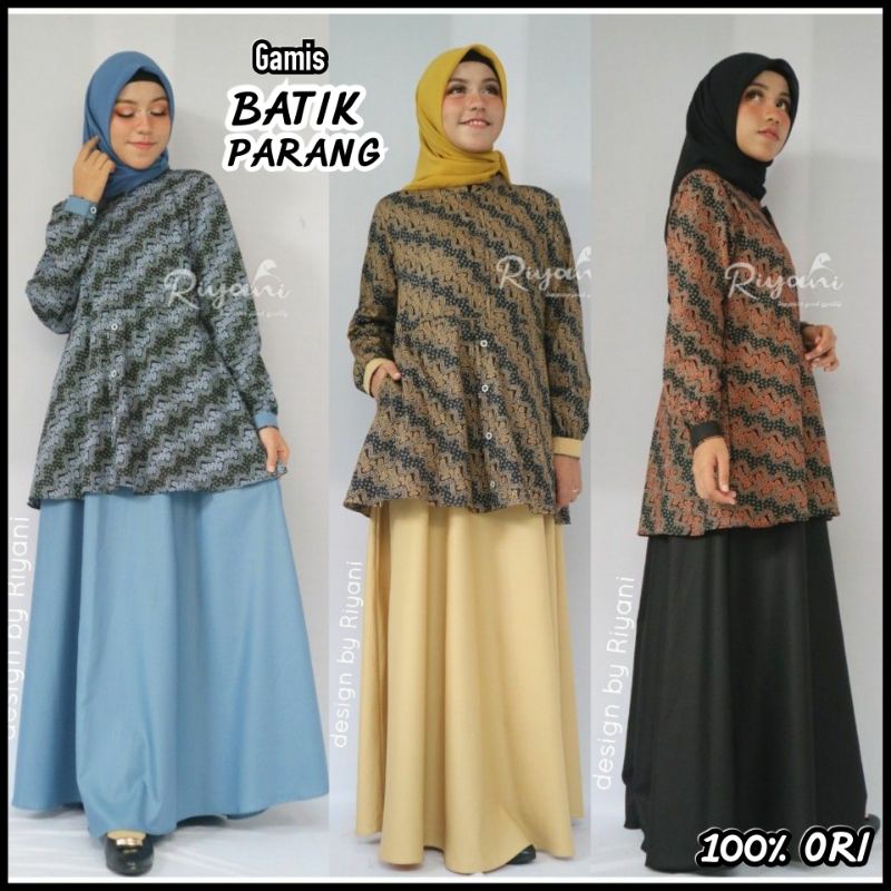 gamis Batik Two Piece Seragam Dinas Kantor Gamis Batik Guru Pns Original by Riyani