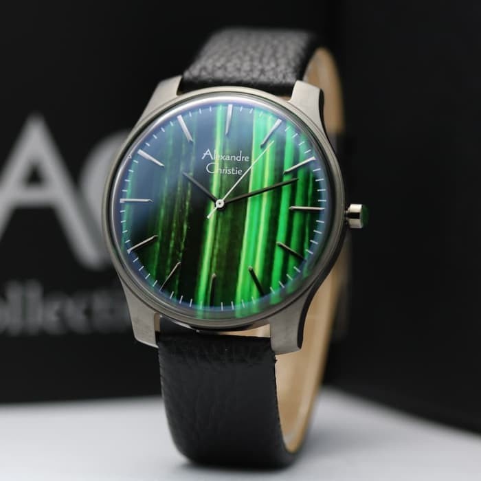 jam tangan original pria alexandre christie ac 8532 ac8532 hitam hijau Original