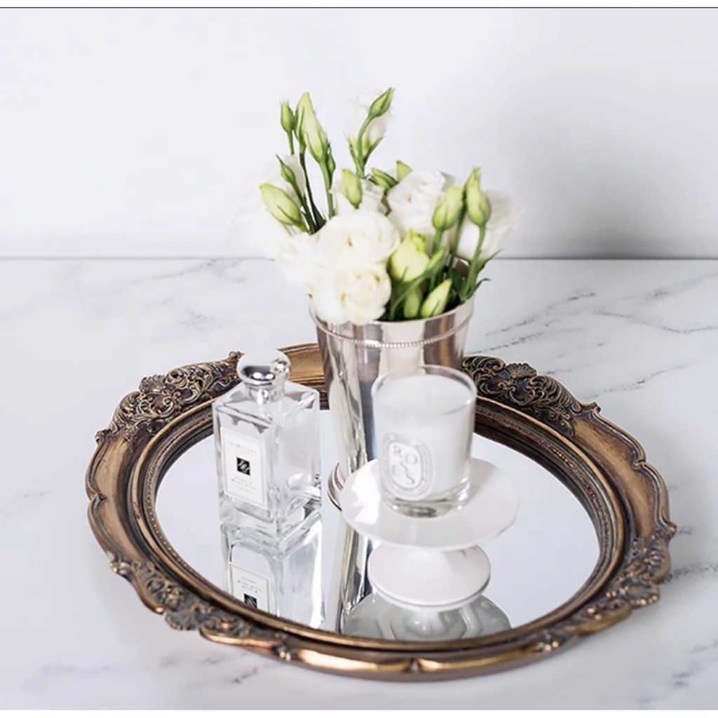 Oval Clasic Mirror Tray / Nampan Kaca