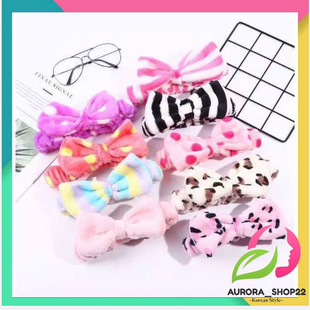 [COD] Bandana Kain Bulu -Bulu Chibi Halus Korea Bandana Korea Bando Mandi Bandana Wanita