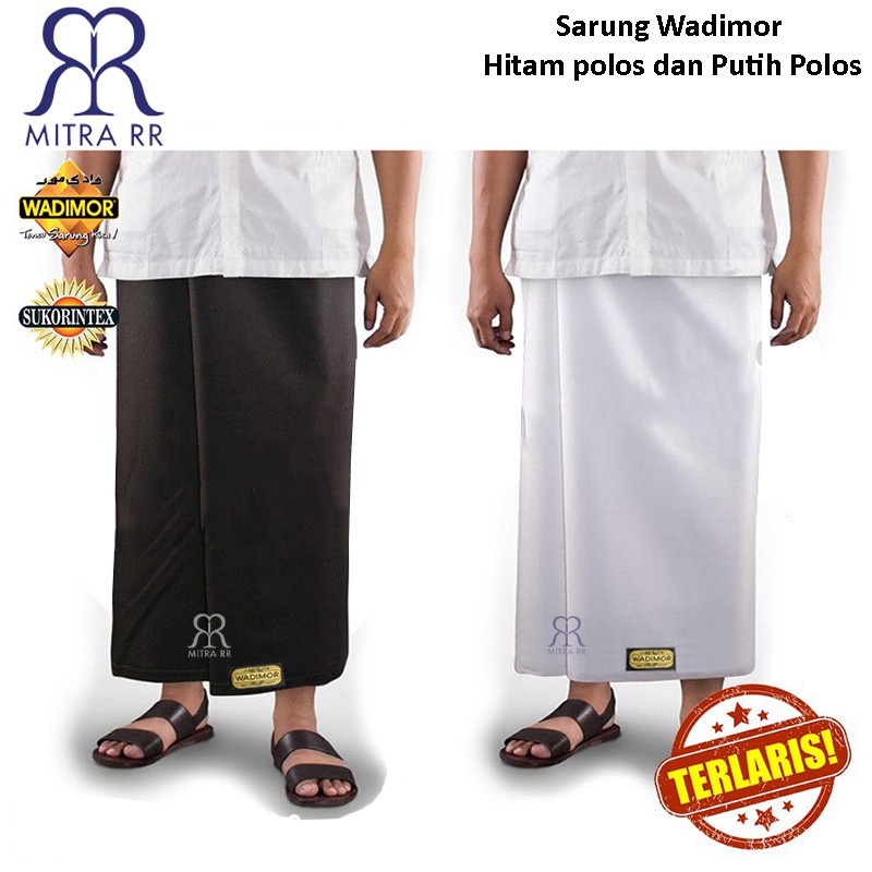 MitraRR Sarung Wadimor Hitam Polos Putih Sarung Polos MitraRR Sarung Wadimor Hitam Polos Putih Sarung Polos