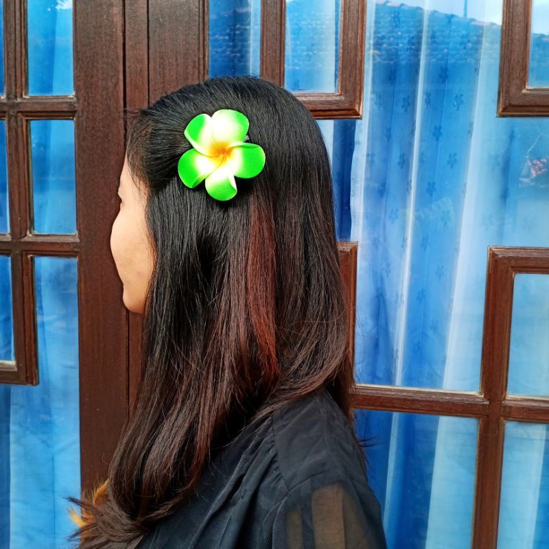 Jepit Bunga Jepun 7 Cm Aplikasi Jepun Murah/ Jepit Kamboja / Jepit Buaya / Aksesoris Rambut Wanita / Bunga Penari Bali / Hiasan Rambut Tari / Craft Dewata