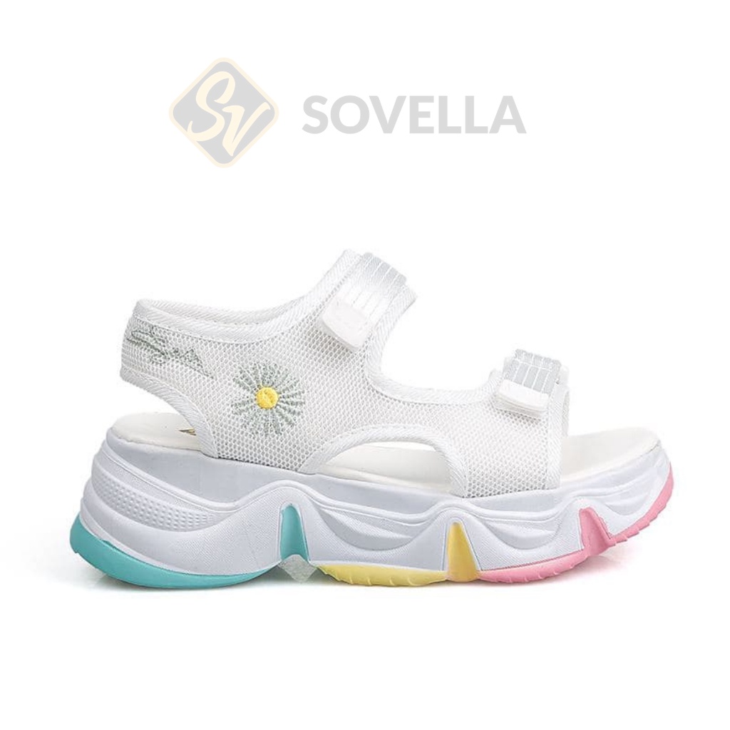 SOVELLA Seojin Sepatu Sandal Tali Sendal Wanita Import-WHITE