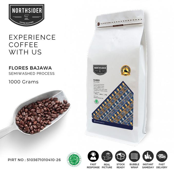 

[ COD ] BIJI KOPI ARABICA FLORES BAJAWA WASHED - 1KG NORTHSIDER COFFEE BOOM SALE Kode 79