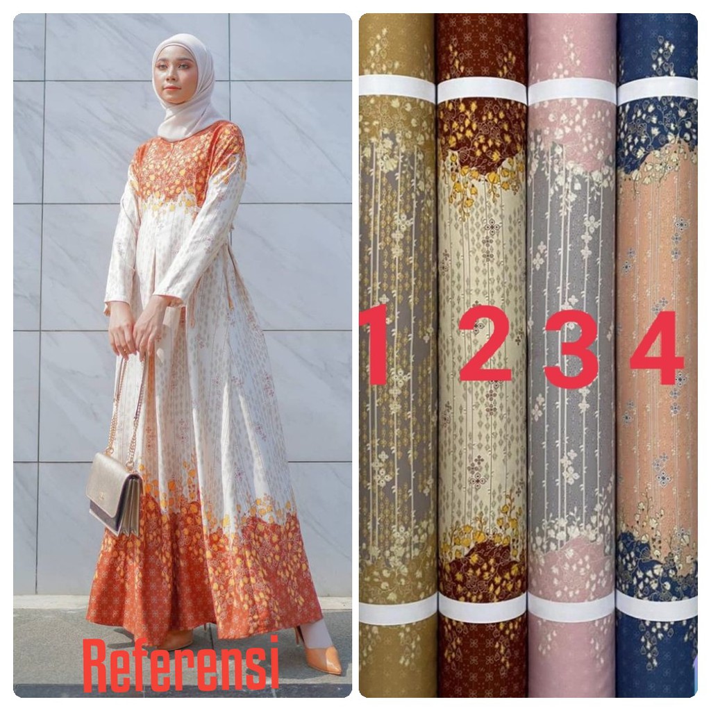 Kain Dr Silk mengkilap Motif Zairalova &amp; Mxmara Nadia Series harga per setengah meter