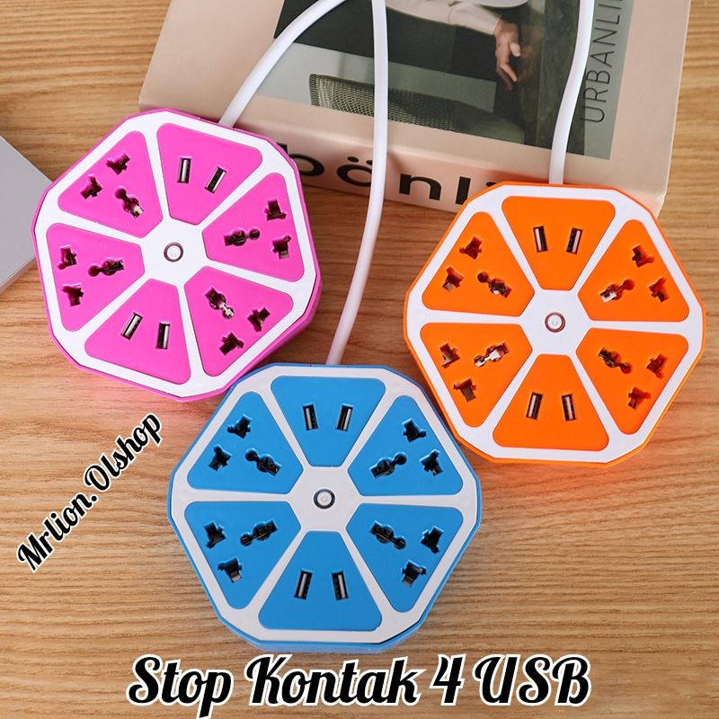 Stop Kontak USB Hexagon Socket Vanstar/4 USB Colokan Listrik Smart Power