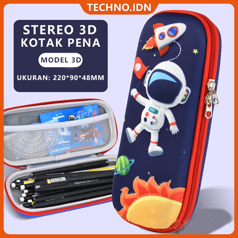 Tempat Pensil Anak Kotak Alat Tulis Kartun Tiga Dimensi 3D Ritsleting Pena Kasus