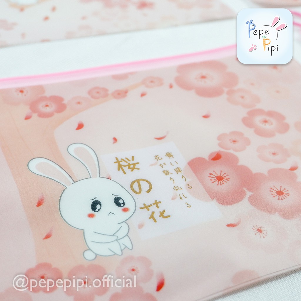 Map Kelinci Bunny Rabbit ukuran kertas A5 dengan Zip Lock Pouch