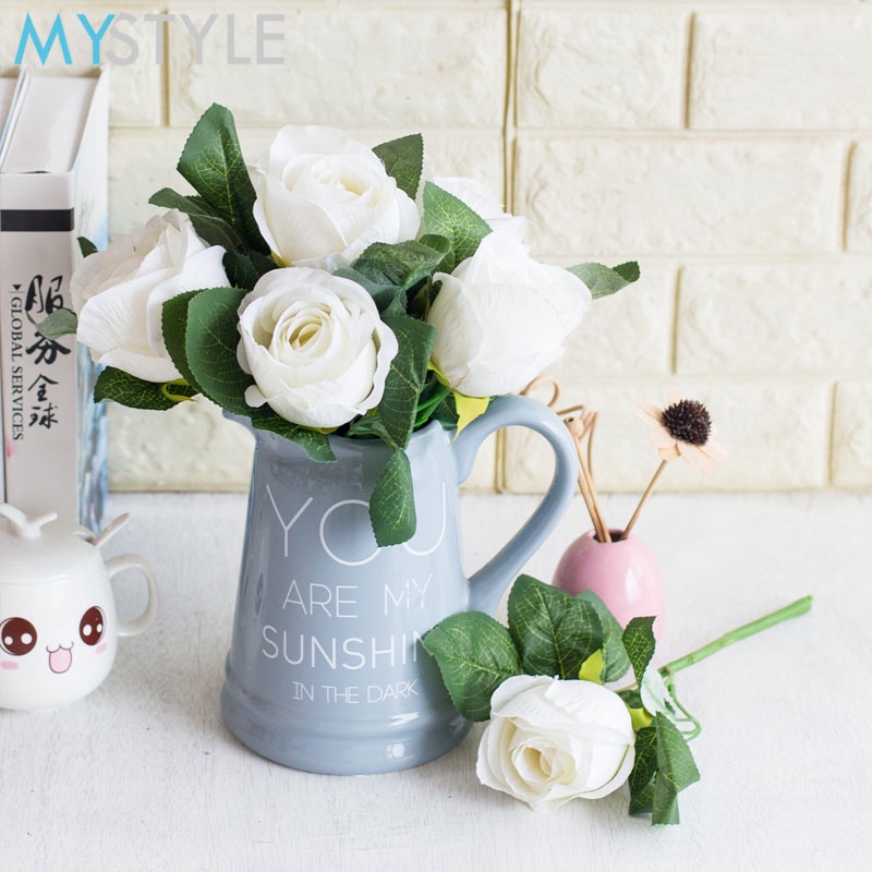 MYSTYLE BUNGA PLASTIK ROSE 287 BUNGA MAWAR SATUAN HIAS PLASTIC ARTIFICIAL BUNGA ARTIFISIAL MURAH-2